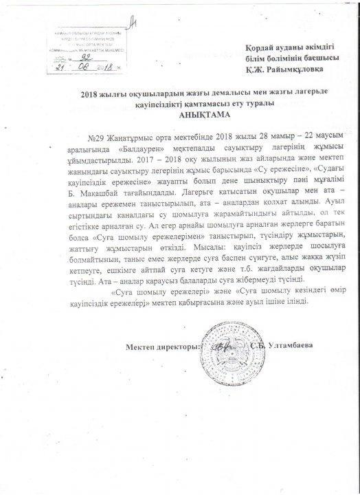 Судағы қауіпсіздік ережелері