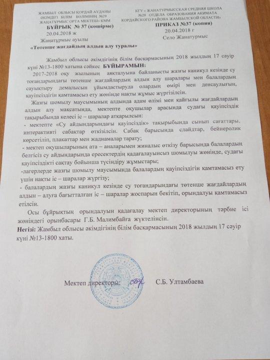 Судағы қауіпсіздік ережелері